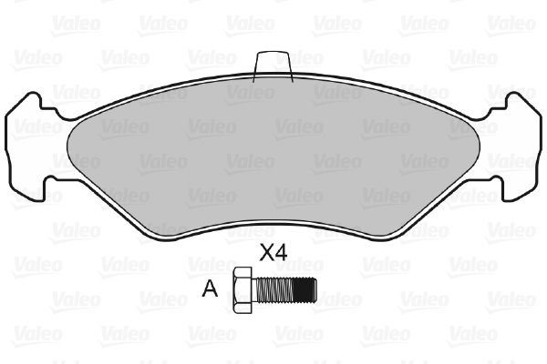 VALEO Piduriklotsi komplekt,ketaspidur 598043