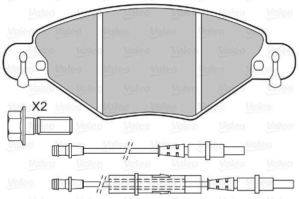 VALEO Комплект тормозных колодок, дисковый тормоз 598419