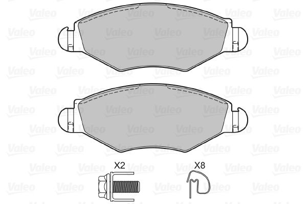 VALEO Piduriklotsi komplekt,ketaspidur 598461