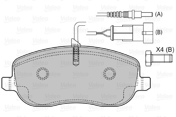 VALEO Piduriklotsi komplekt,ketaspidur 598553