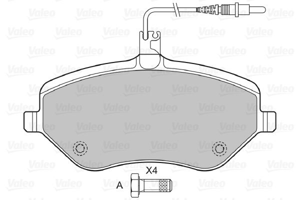 VALEO Piduriklotsi komplekt,ketaspidur 598663