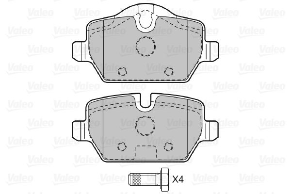 VALEO Piduriklotsi komplekt,ketaspidur 598701