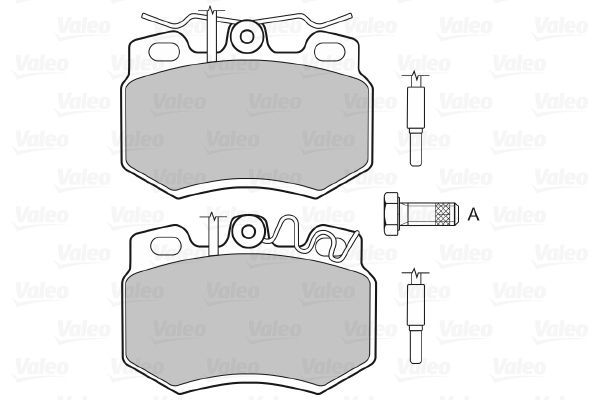 VALEO Piduriklotsi komplekt,ketaspidur 598714