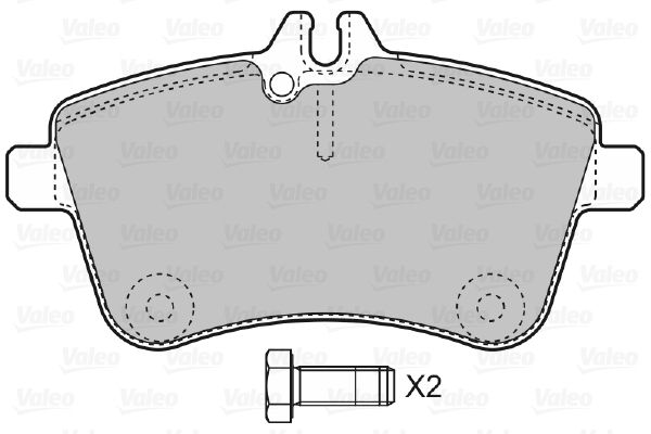 VALEO Piduriklotsi komplekt,ketaspidur 598795