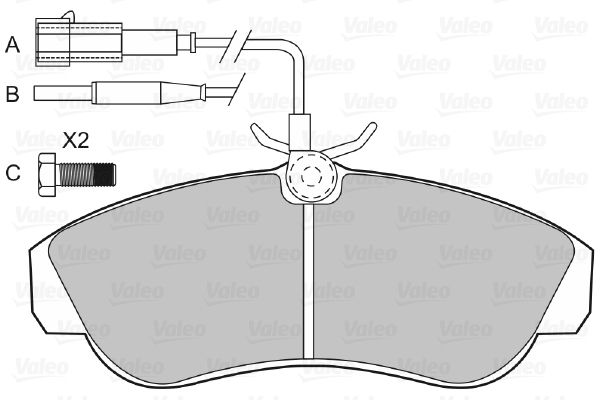 VALEO Piduriklotsi komplekt,ketaspidur 598800