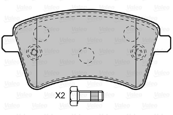 VALEO Piduriklotsi komplekt,ketaspidur 601010
