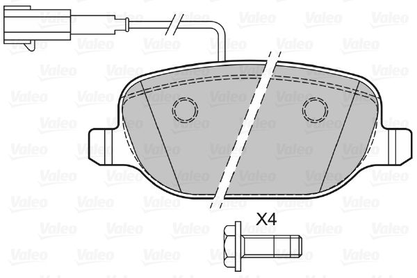 VALEO Piduriklotsi komplekt,ketaspidur 601143