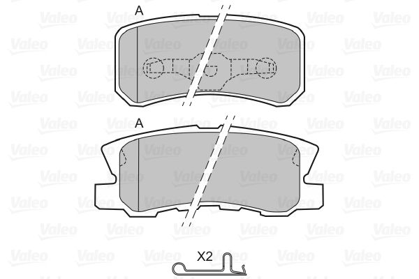 VALEO Piduriklotsi komplekt,ketaspidur 601321