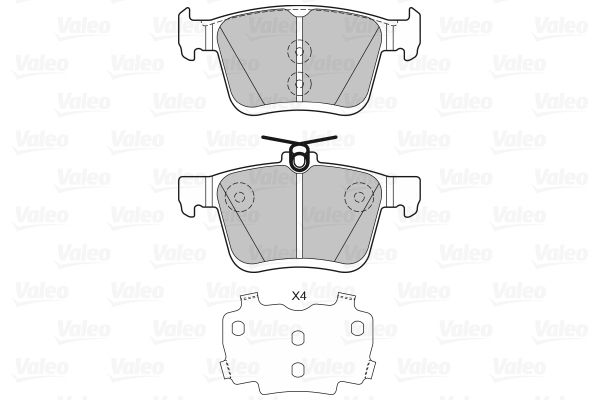 VALEO Piduriklotsi komplekt,ketaspidur 601329