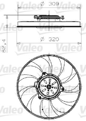 VALEO Вентилятор, охлаждение двигателя 696001