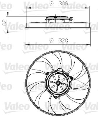 VALEO Ventilaator,mootorijahutus 696024
