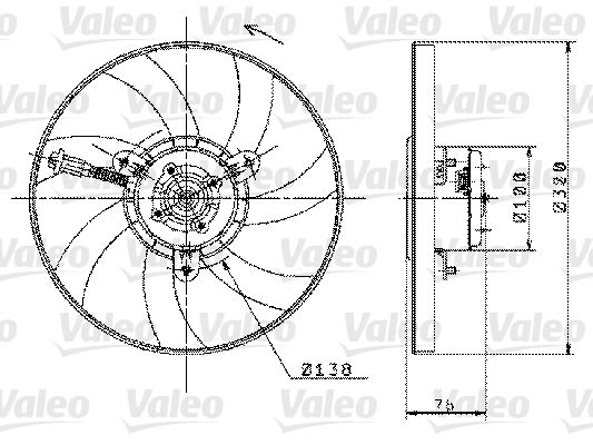 VALEO Вентилятор, охлаждение двигателя 698358