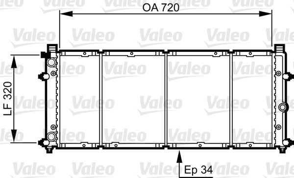 VALEO Радиатор, охлаждение двигателя 731411