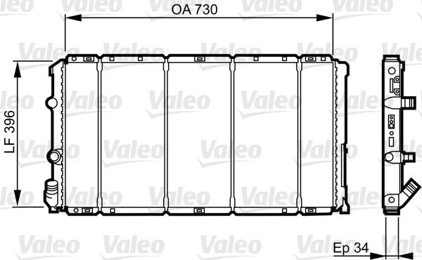 VALEO Радиатор, охлаждение двигателя 732050