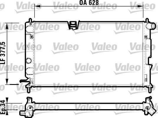 VALEO Радиатор, охлаждение двигателя 732350