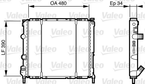 VALEO Радиатор, охлаждение двигателя 732474