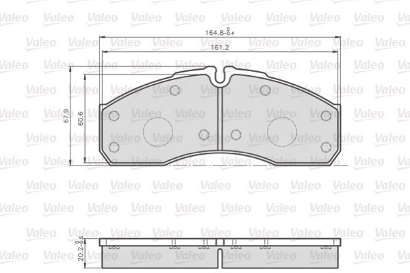 VALEO Piduriklotsi komplekt,ketaspidur 872160