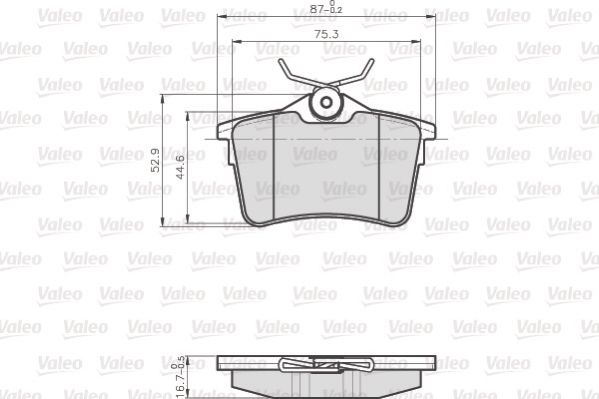 VALEO Piduriklotsi komplekt,ketaspidur 872765