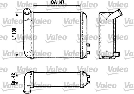 VALEO Теплообменник, отопление салона 882643