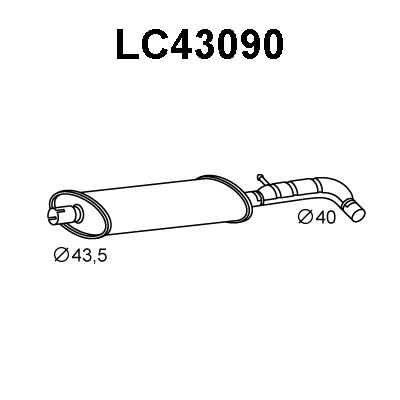 VENEPORTE Средний глушитель выхлопных газов LC43090