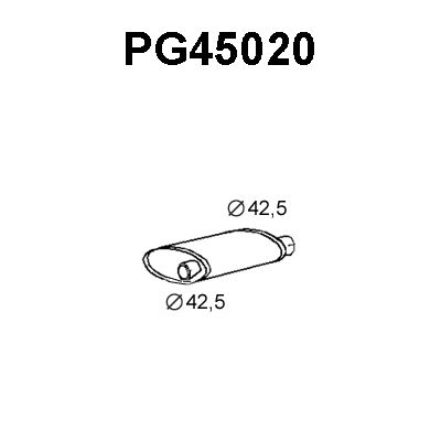 VENEPORTE Средний глушитель выхлопных газов PG45020
