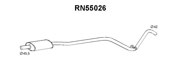 VENEPORTE Средний глушитель выхлопных газов RN55026