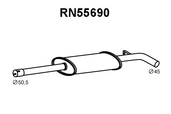 VENEPORTE Средний глушитель выхлопных газов RN55690