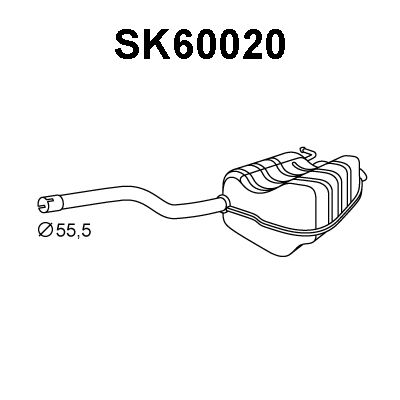 VENEPORTE Глушитель выхлопных газов конечный SK60020