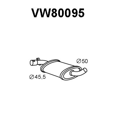 VENEPORTE Средний глушитель выхлопных газов VW80095