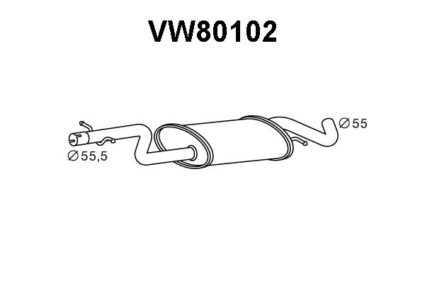 VENEPORTE Предглушитель выхлопных газов VW80102