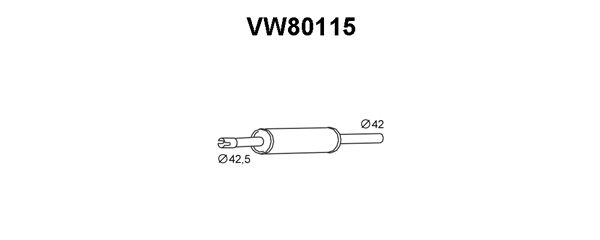 VENEPORTE Средний глушитель выхлопных газов VW80115