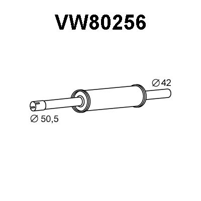 VENEPORTE Средний глушитель выхлопных газов VW80256