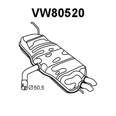 VENEPORTE Глушитель выхлопных газов конечный VW80520