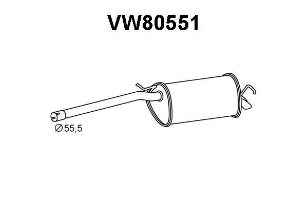 VENEPORTE Глушитель выхлопных газов конечный VW80551