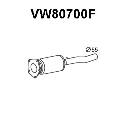 VENEPORTE Сажевый / частичный фильтр, система выхлопа ОГ VW80700F