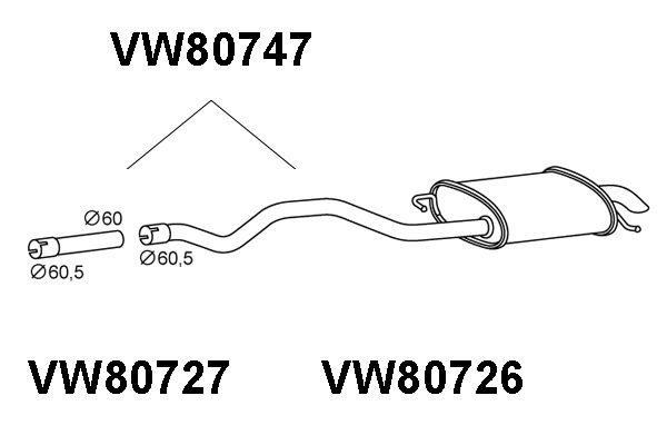 VENEPORTE Глушитель выхлопных газов конечный VW80747