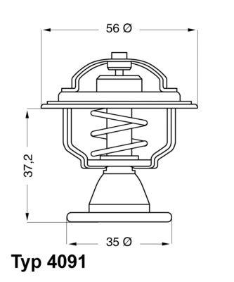 WAHLER Termostaat,Jahutusvedelik 4091.82D