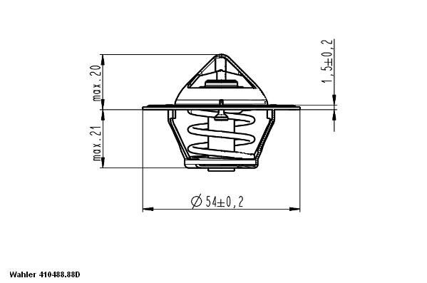 WAHLER Termostaat,Jahutusvedelik 410488.88D