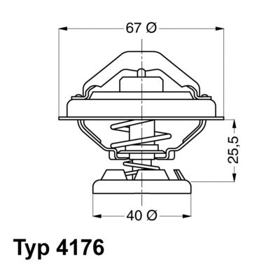 WAHLER Термостат, охлаждающая жидкость 4176.75D