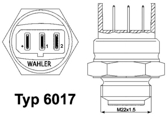 WAHLER Термовыключатель, вентилятор радиатора 6017.95D