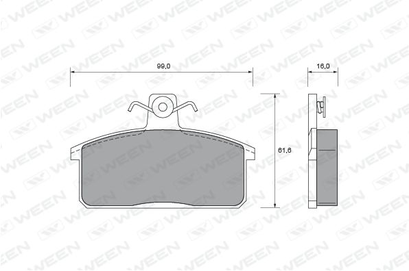 WEEN Комплект тормозных колодок, дисковый тормоз 151-1688