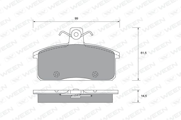 WEEN Комплект тормозных колодок, дисковый тормоз 151-2196