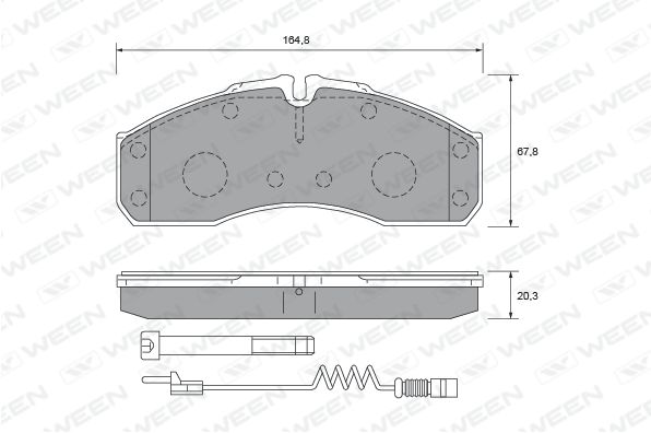 WEEN Комплект тормозных колодок, дисковый тормоз 151-2632