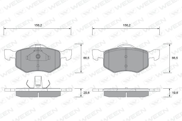 WEEN Комплект тормозных колодок, дисковый тормоз 151-2676