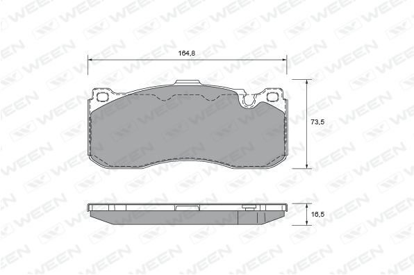 WEEN Комплект тормозных колодок, дисковый тормоз 151-2708