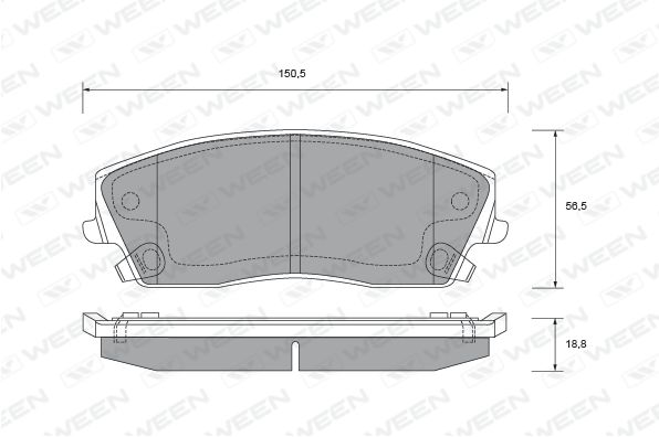 WEEN Комплект тормозных колодок, дисковый тормоз 151-2722