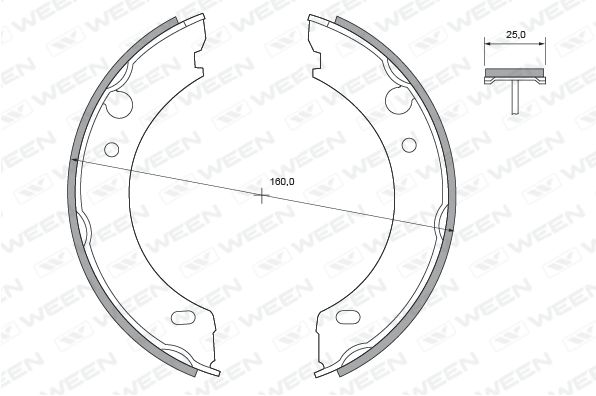 WEEN Комплект тормозных колодок, стояночная тормозная с 152-2408