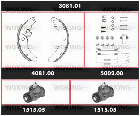 WOKING Pidurikomplekt,trummelpidur 3081.01