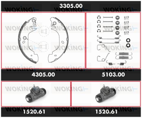 WOKING Pidurikomplekt,trummelpidur 3305.00