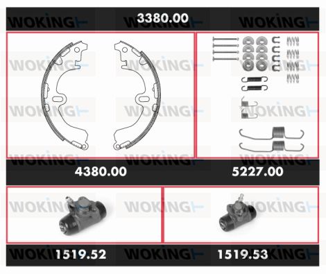 WOKING Комплект тормозов, барабанный тормозной механизм 3380.00